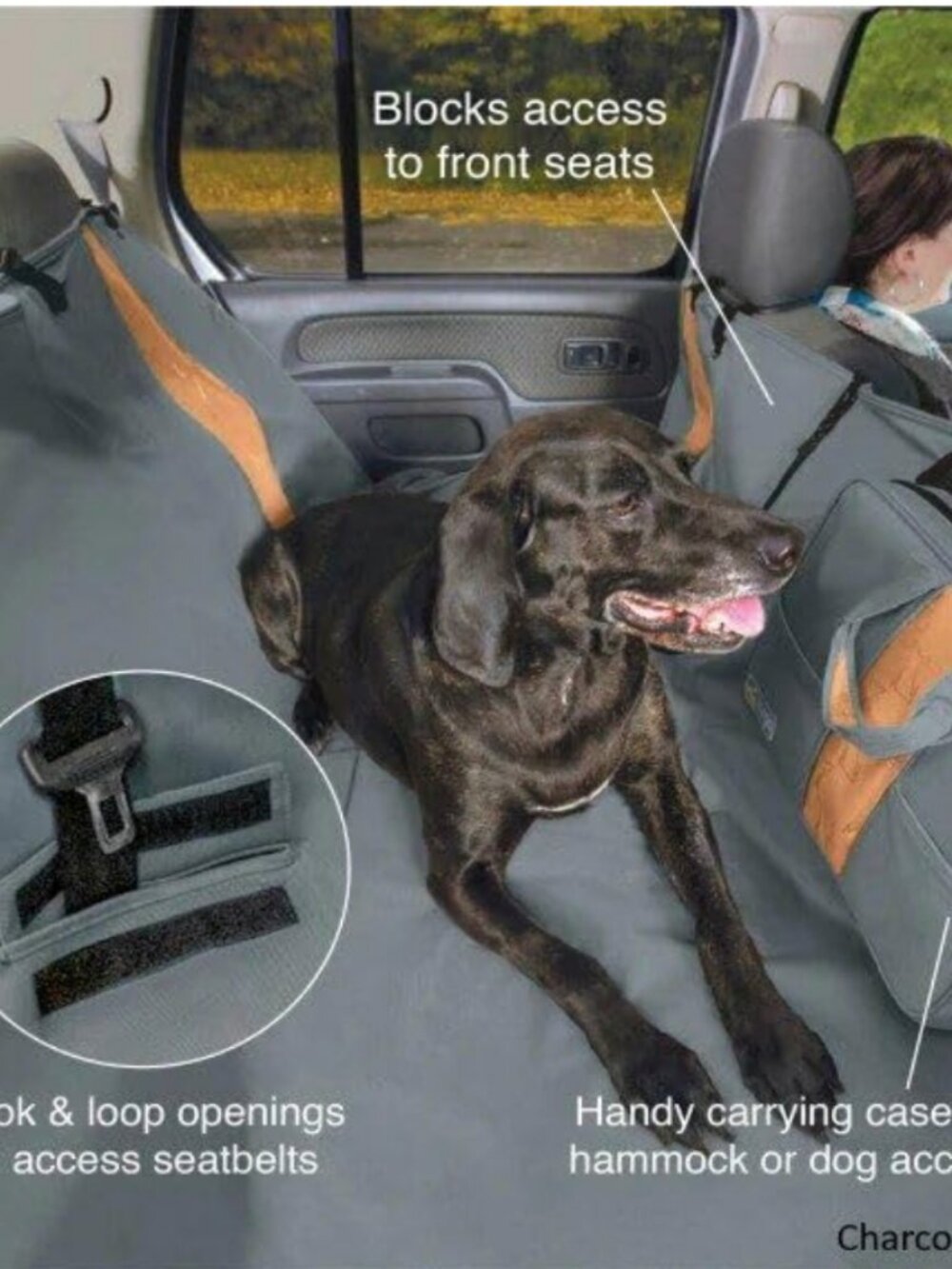 NWT Kurgo Wander Dog Hammock Car Seat Cover | Car Seat Protection | Black - Picture 2 of 5